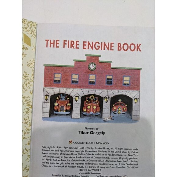 Little Golden Book The Fire Engine Book 1987 ephemera junk journal - Picture 4 of 7